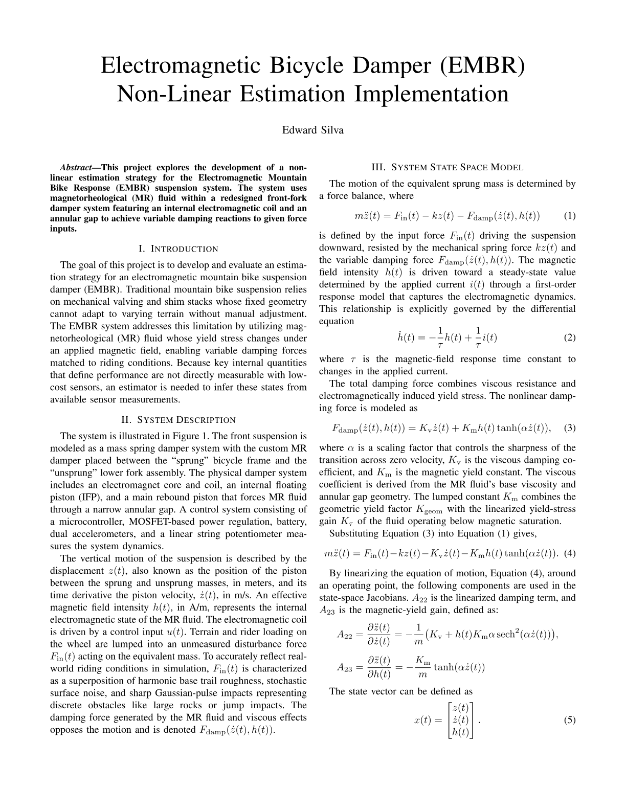 First page of Project Report